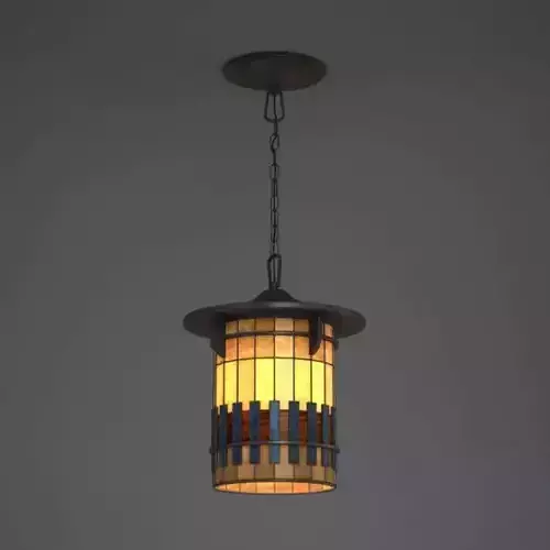 Hanging Stained Glass Lamp