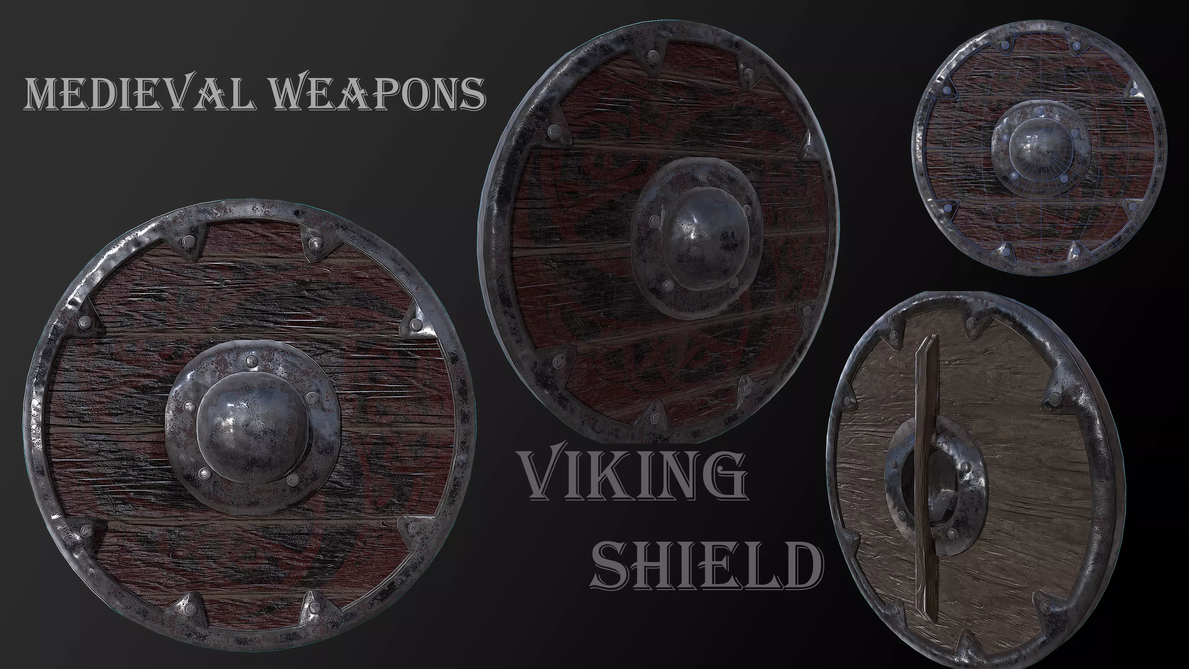 Viking Shield Free low-poly 3D model