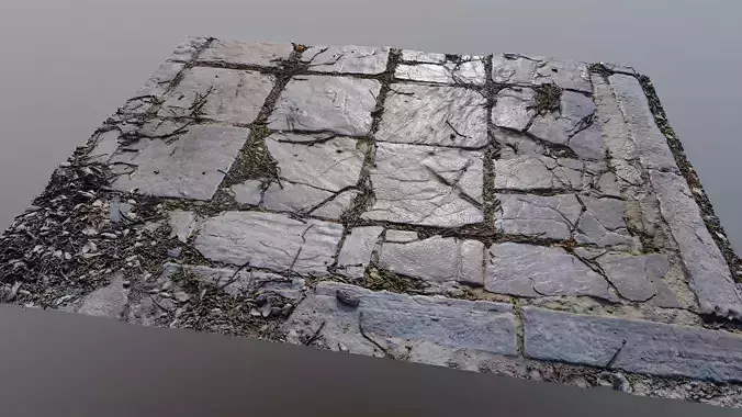 Tilescan02 stone floor with cracks in it 3D model