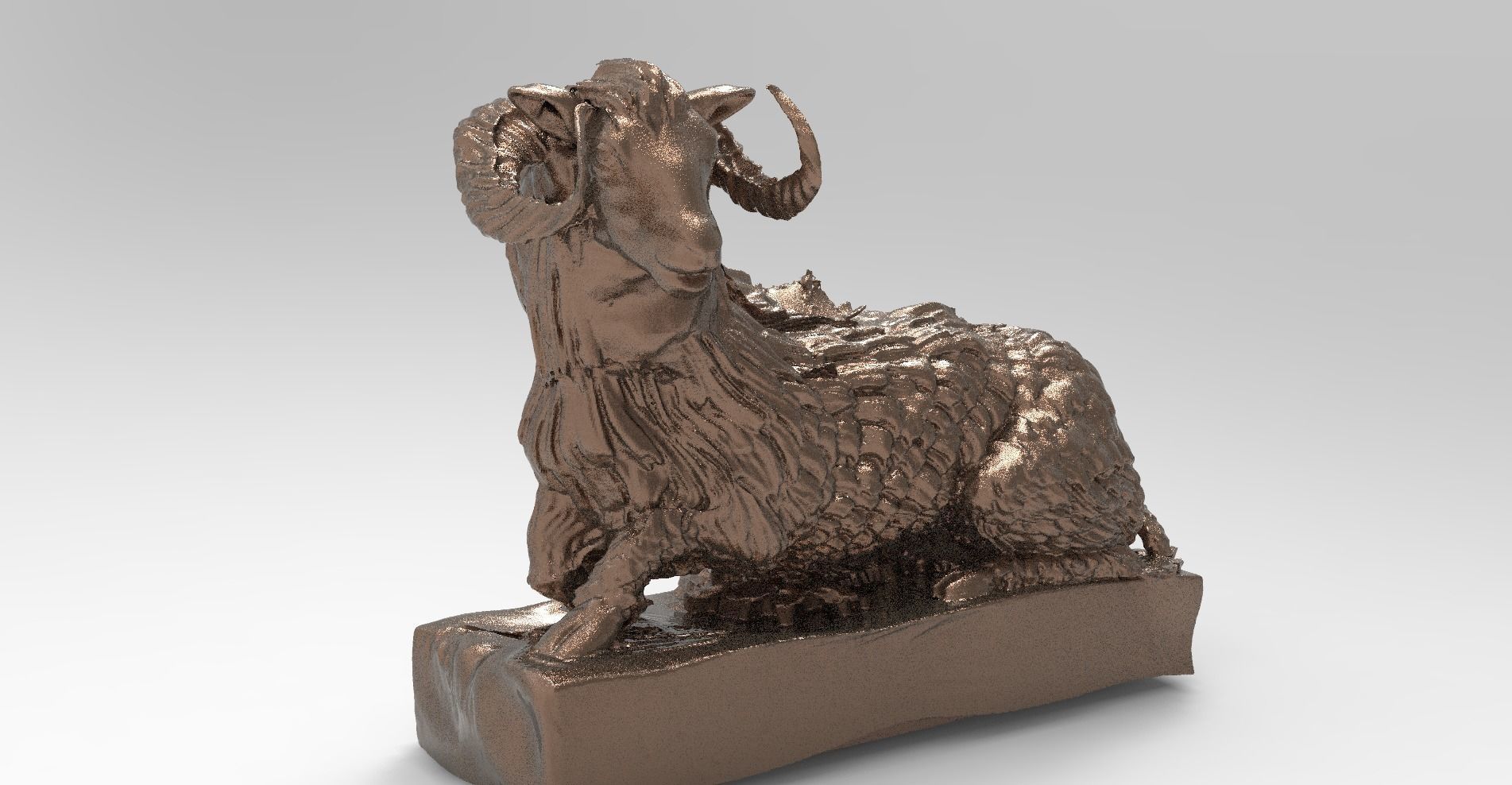 Sheep Statue  3D model_1