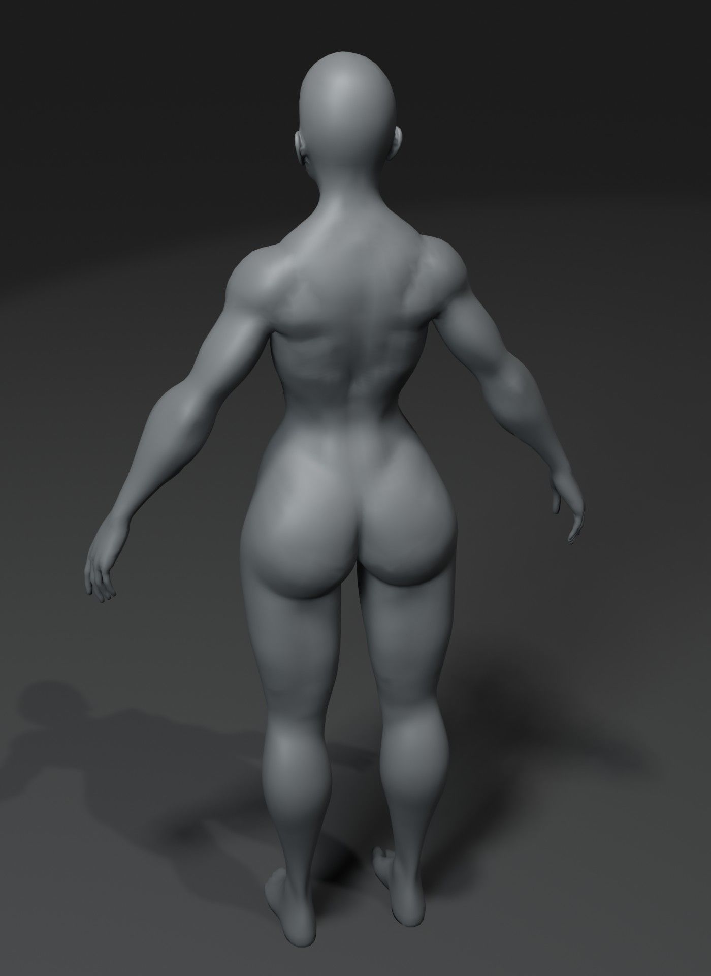 Strong Male Female Body Base Mesh Animated Rigged 3D Model 20k Low-poly 3D model_17