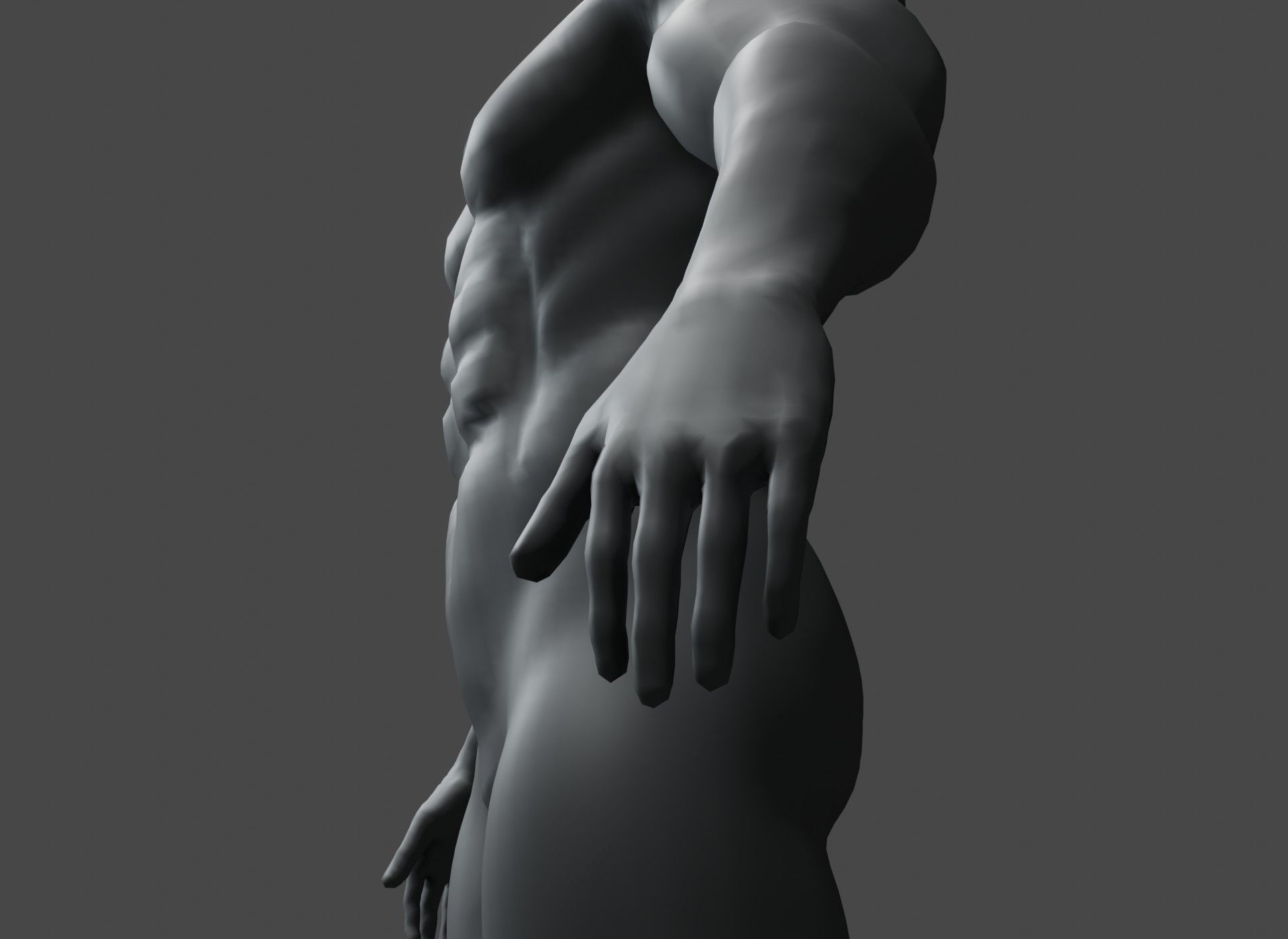 Strong Male Female Body Base Mesh Animated Rigged 3D Model 20k Low-poly 3D model_43
