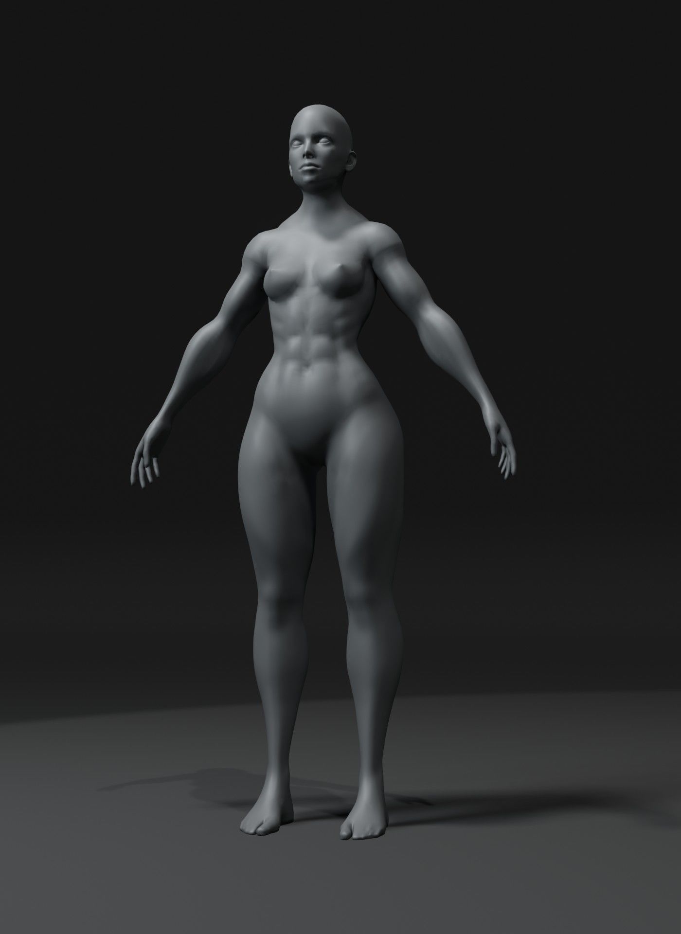 Strong Male Female Body Base Mesh Animated Rigged 3D Model 20k Low-poly 3D model_13