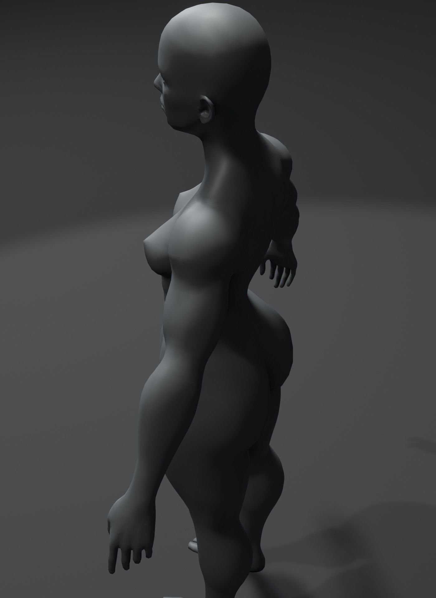 Strong Male Female Body Base Mesh Animated Rigged 3D Model 20k Low-poly 3D model_25
