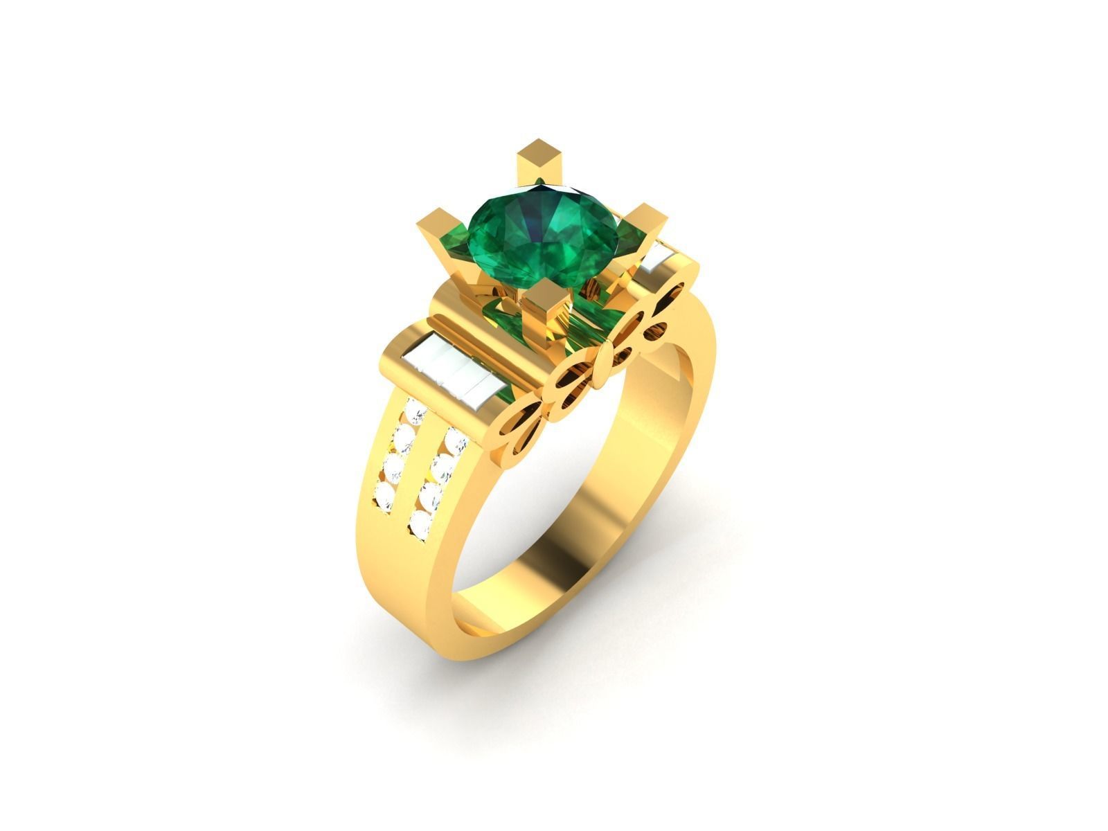 Solitaire Women Engagement Wedding Ring 3D print model_1