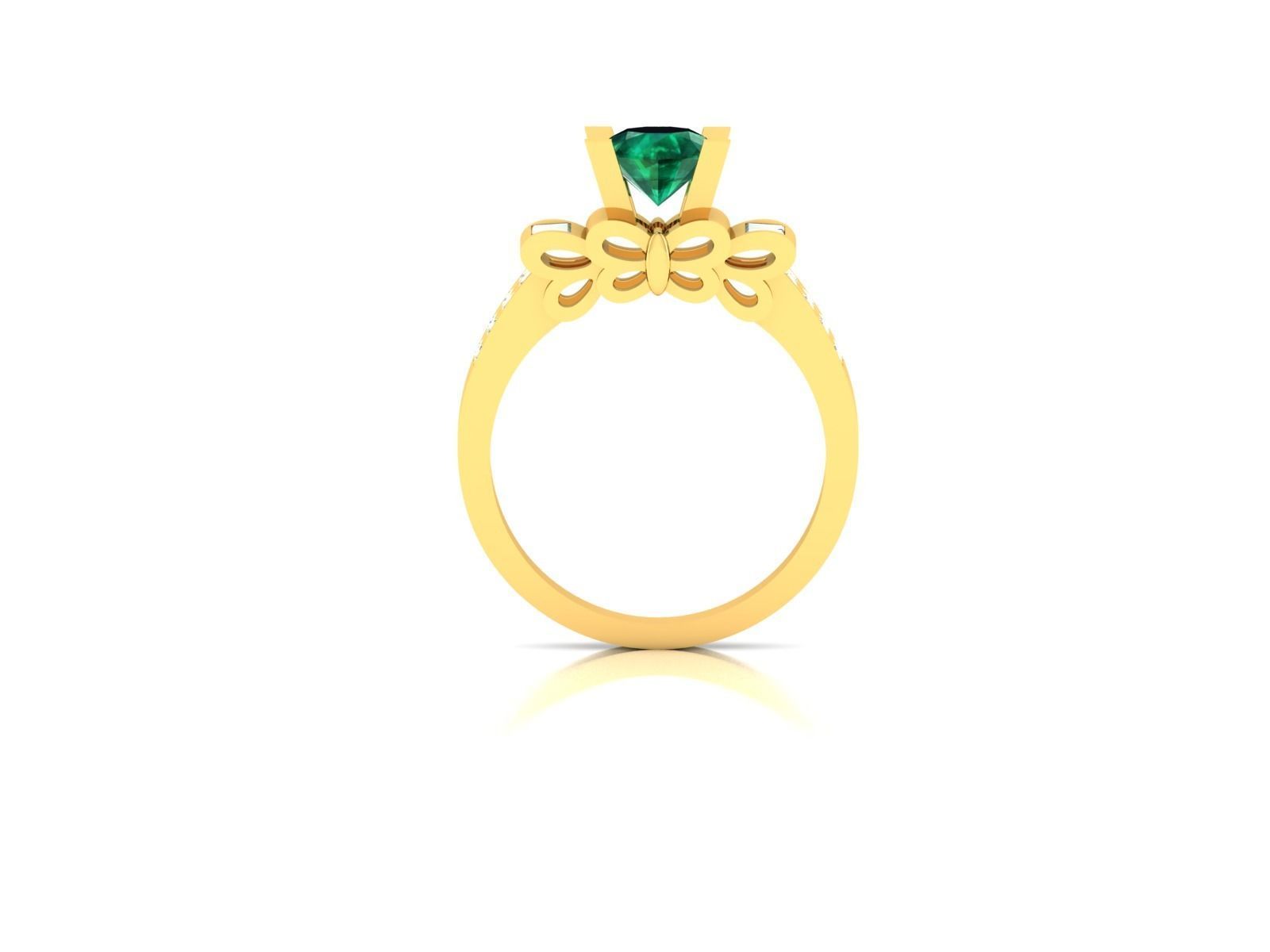 Solitaire Women Engagement Wedding Ring 3D print model_3