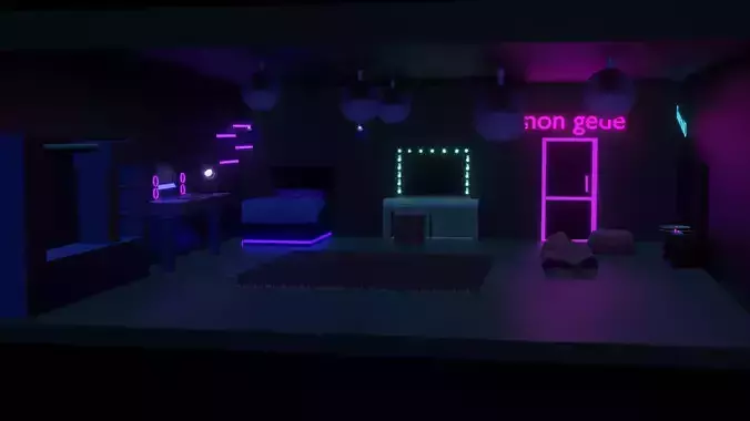 neon dream room 3D model