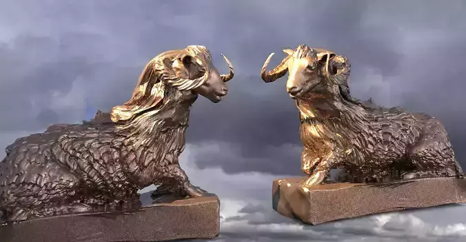 Sheep Statue mirrored 2 
