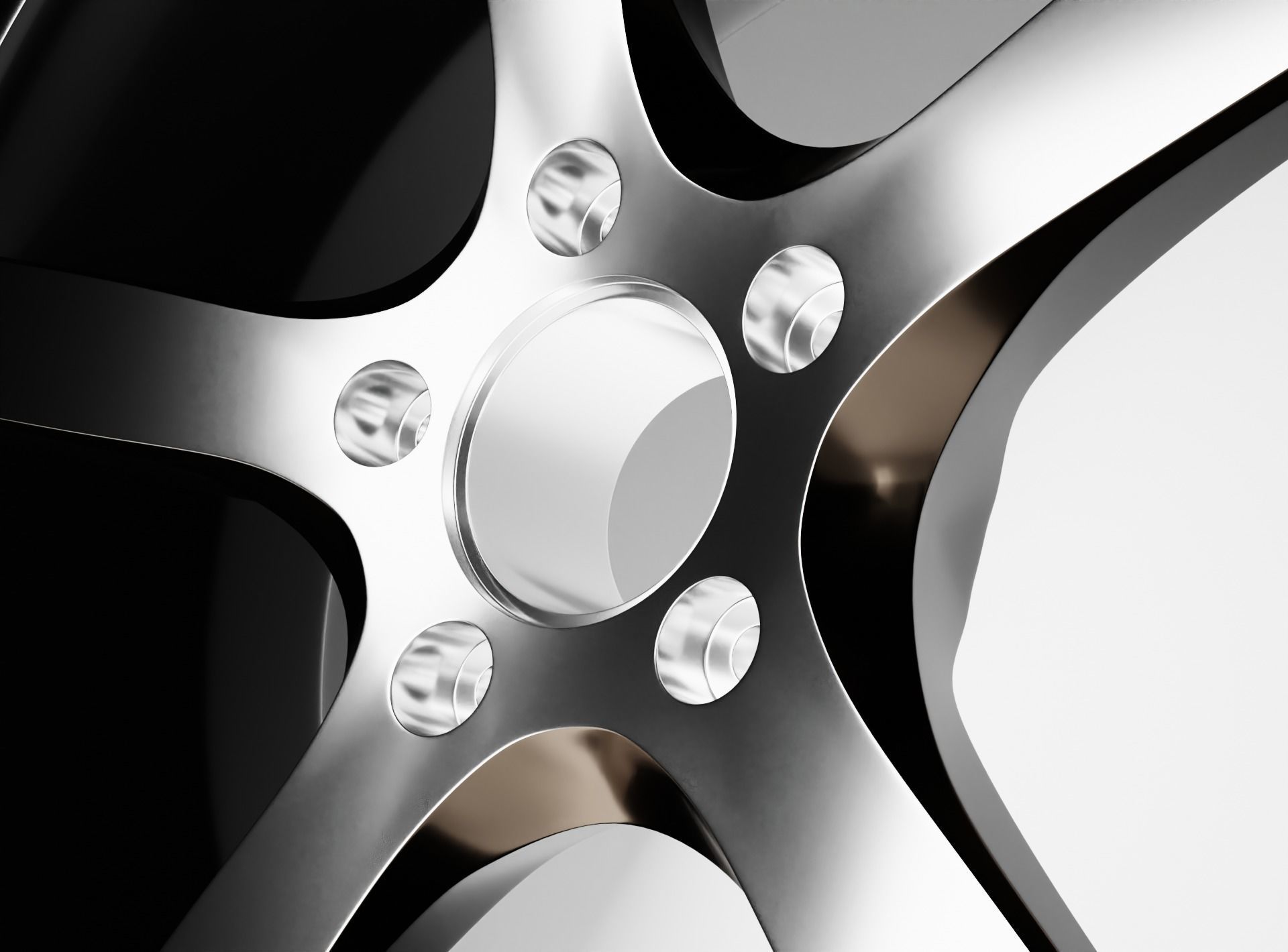 Polished rim without tire Low-poly 3D model_6