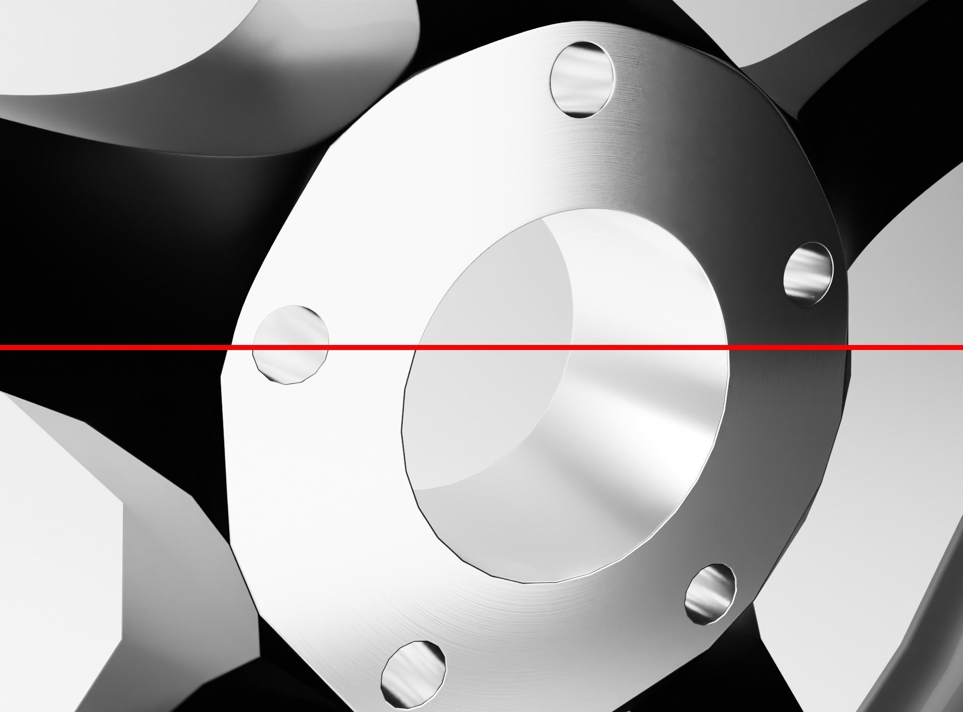 Polished rim without tire Low-poly 3D model_9