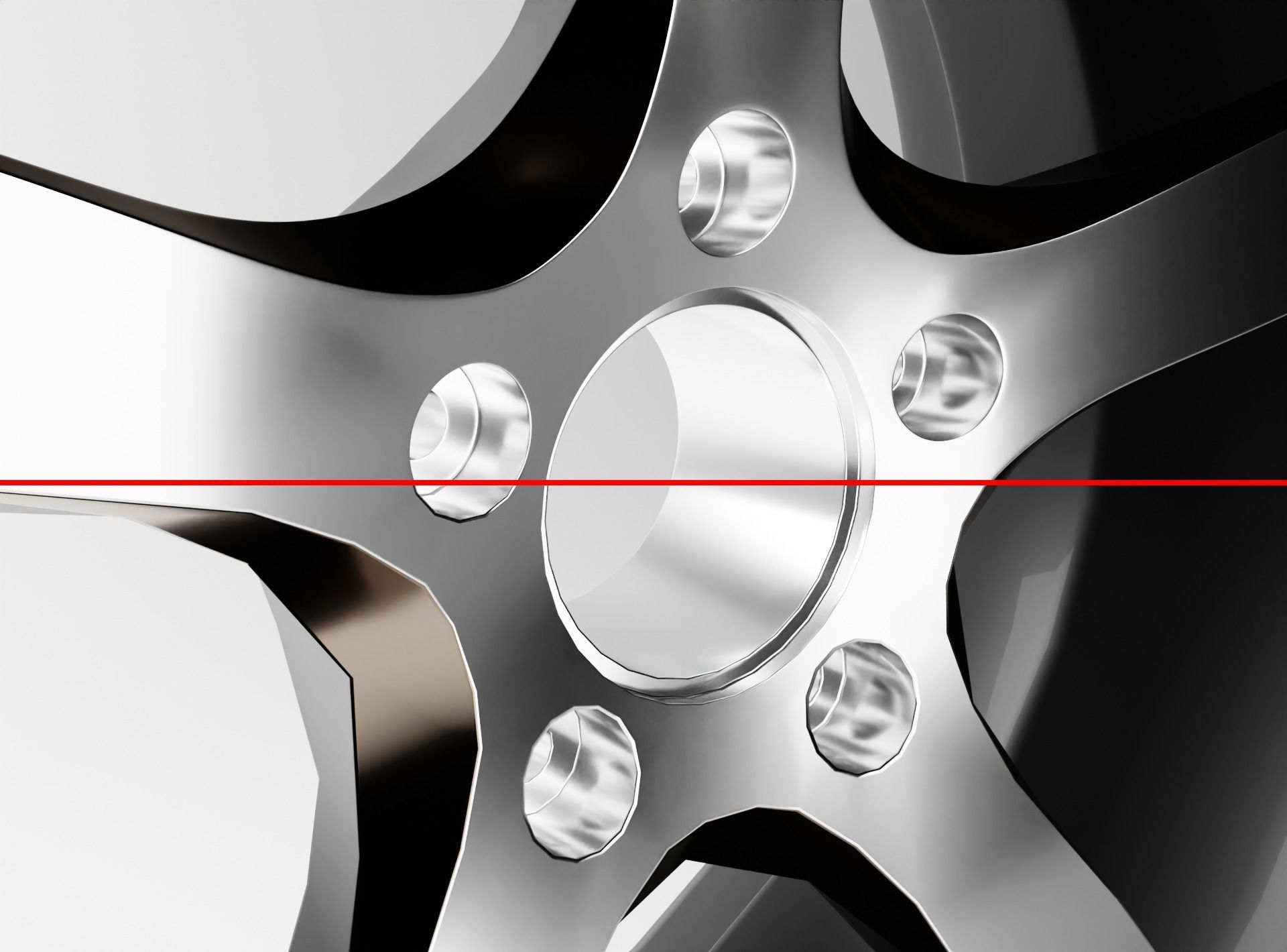 Polished rim without tire Low-poly 3D model_8