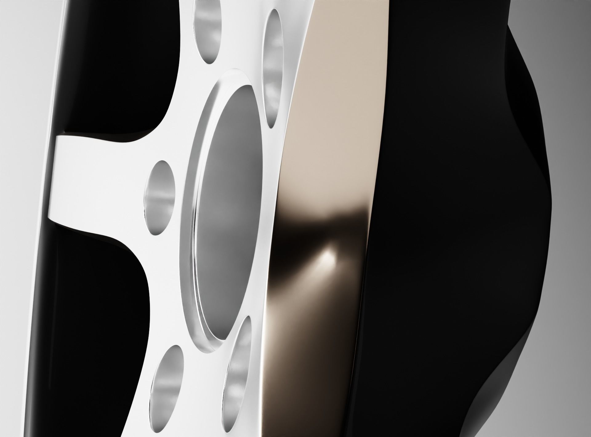 Polished rim without tire Low-poly 3D model_7