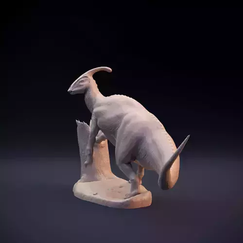 Parasaurolophus walkeri leaning 3D print model