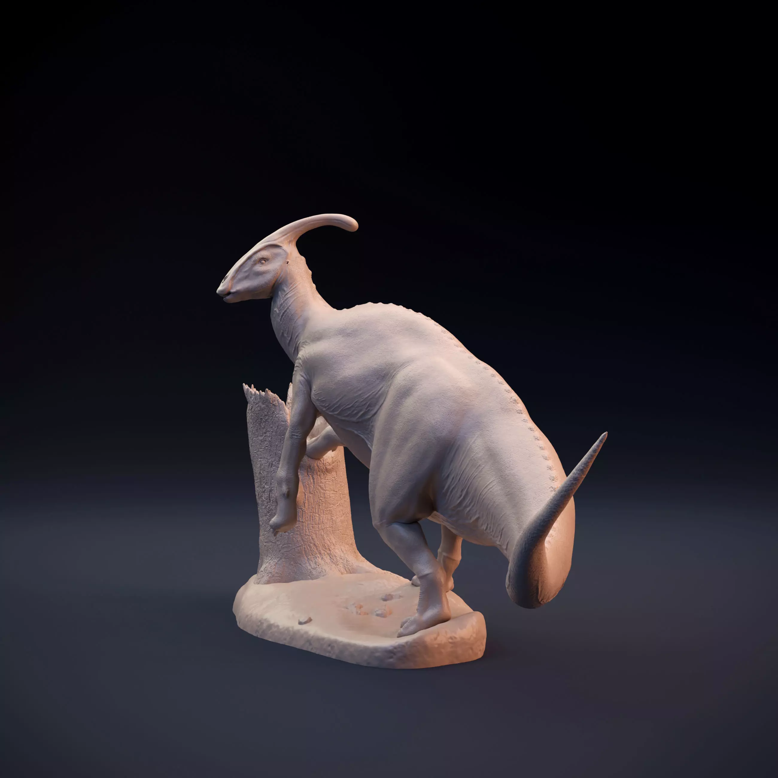 Parasaurolophus walkeri leaning 3D print model_0