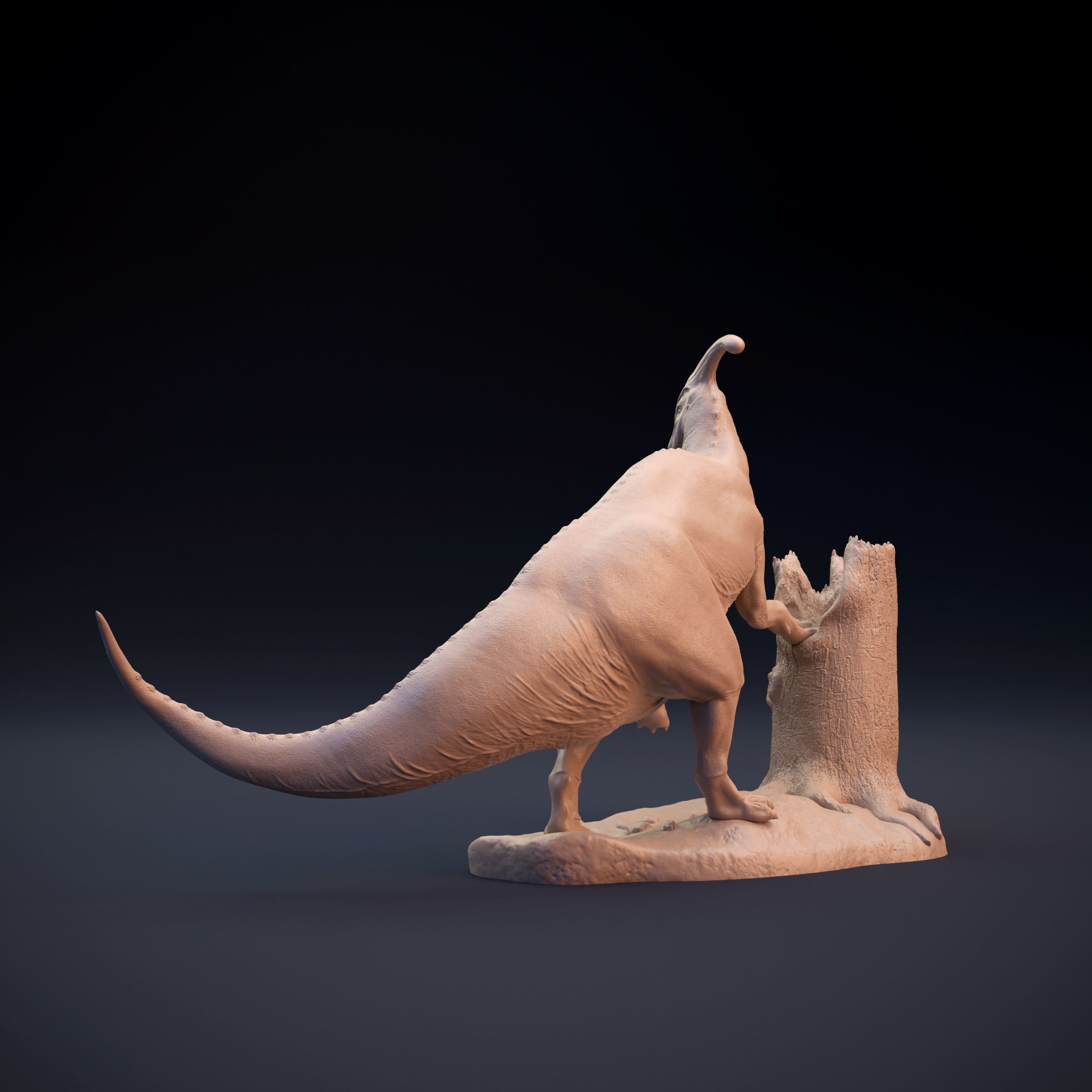 Parasaurolophus walkeri leaning 3D print model_5
