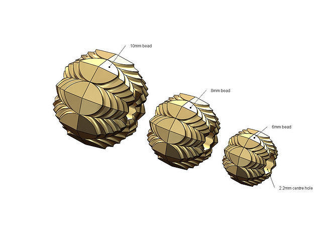 Stepped cone round bead and ball 3D print model