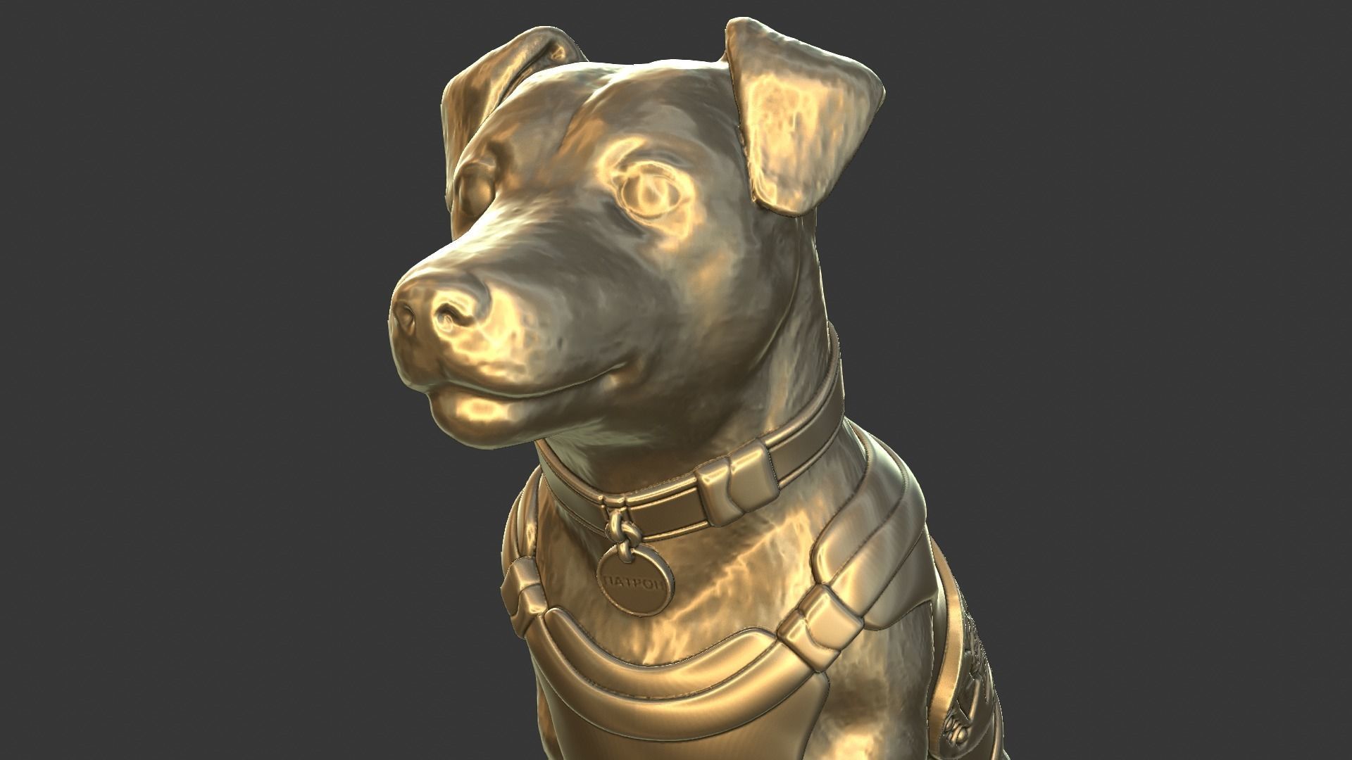 Jack Russell Terrier Patron Ukrainian Dog Landmine Finder 3D print model_8