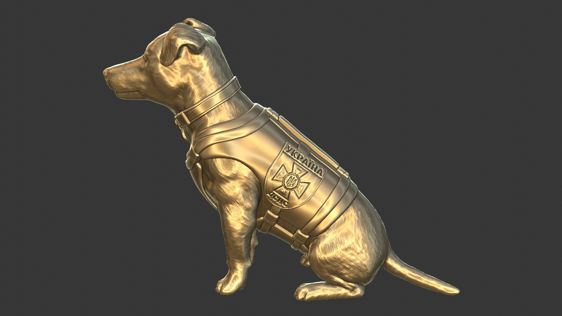 Jack Russell Terrier Patron Ukrainian Dog Landmine Finder 3D print model_1