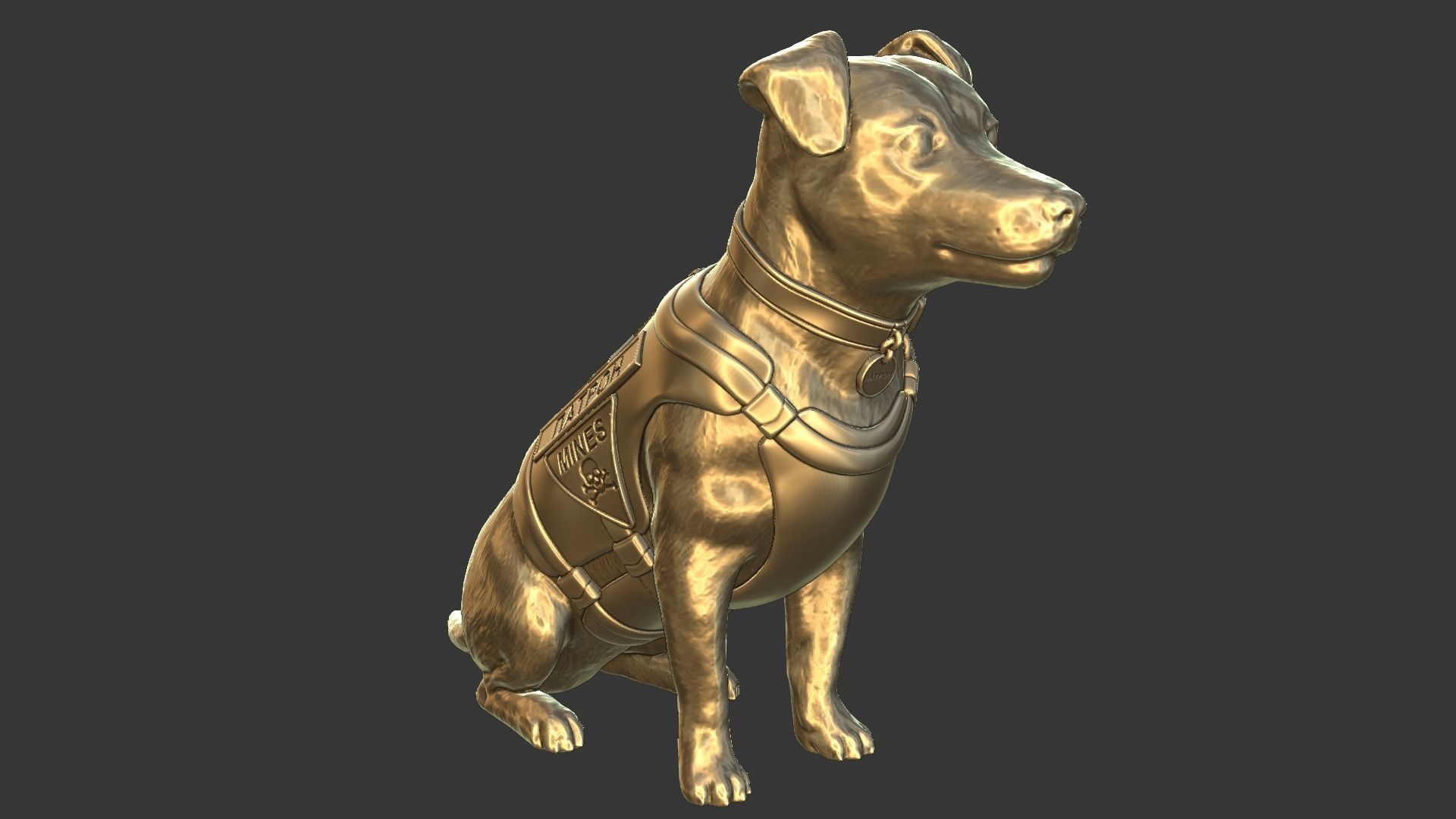 Jack Russell Terrier Patron Ukrainian Dog Landmine Finder 3D print model_3