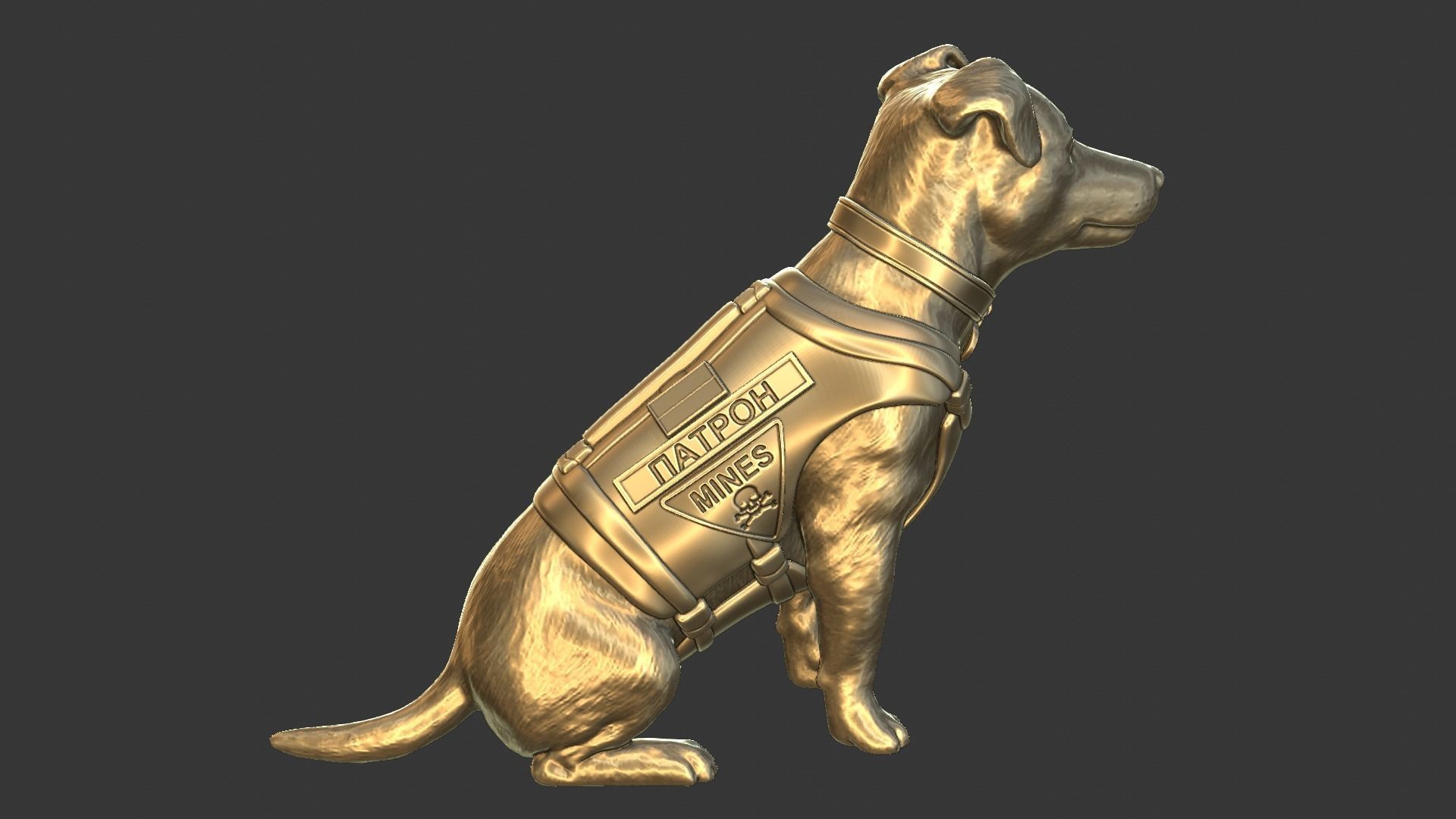 Jack Russell Terrier Patron Ukrainian Dog Landmine Finder 3D print model_4
