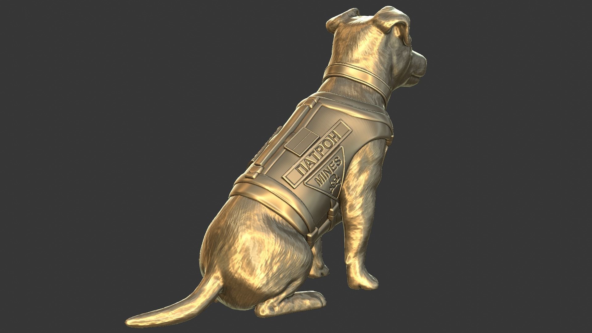 Jack Russell Terrier Patron Ukrainian Dog Landmine Finder 3D print model_5