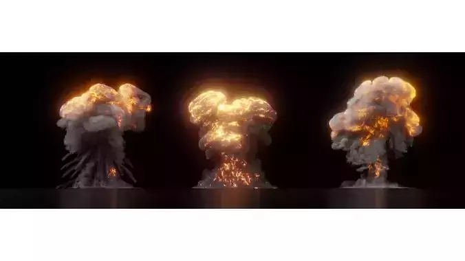 Fuel Explosion VDB-Pack 3D Model