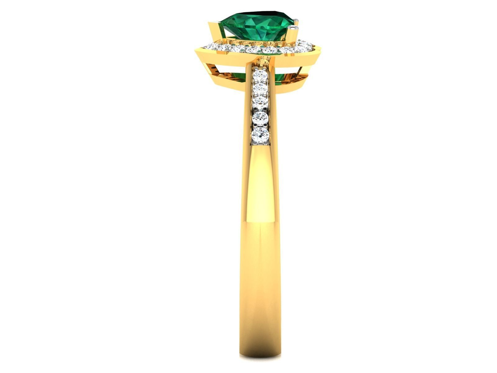 Solitaire Wedding Engagement Heart Rings 3D print model_3