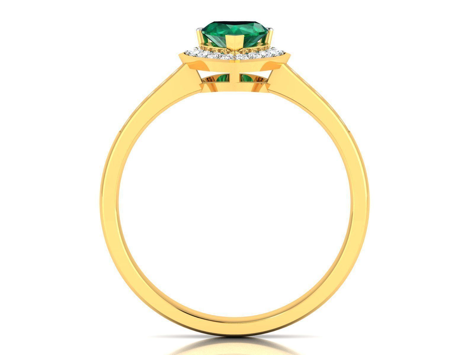 Solitaire Wedding Engagement Heart Rings 3D print model_2