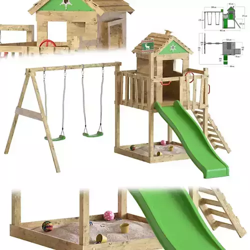 Garden Playhouse for Kids with Sandpit