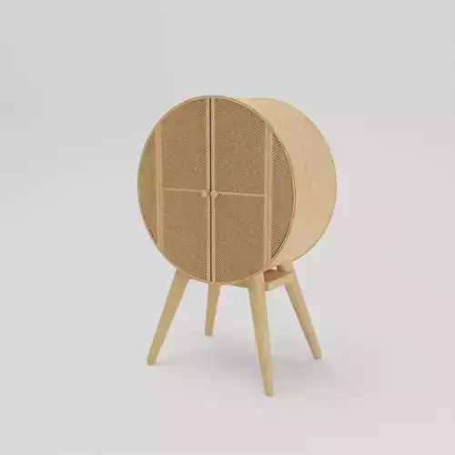 Round ratan cabinet cupboard