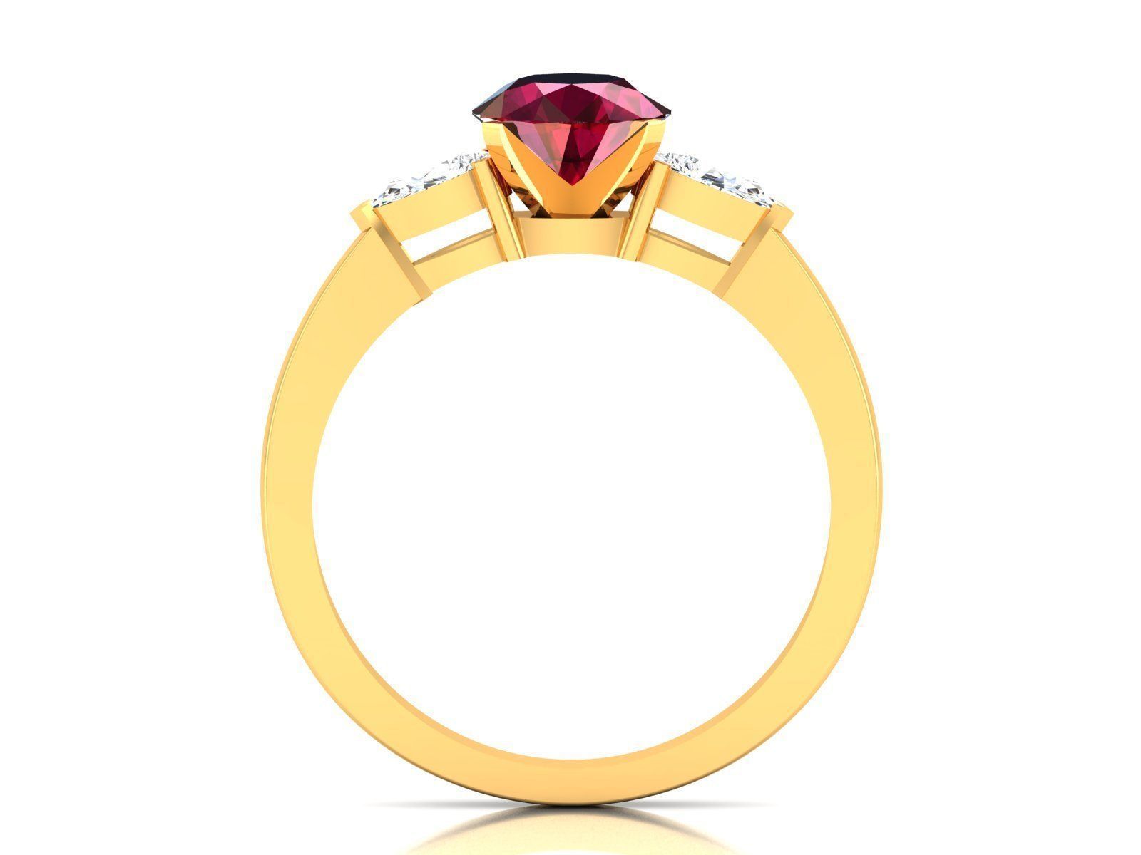 Solitaire Wedding Engagement Ring 3D print model_3