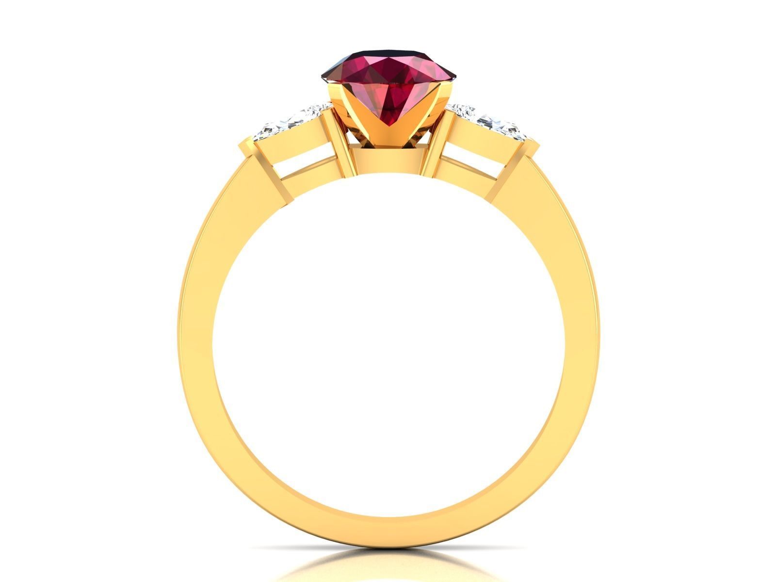Solitaire Wedding Engagement Ring 3D print model_4
