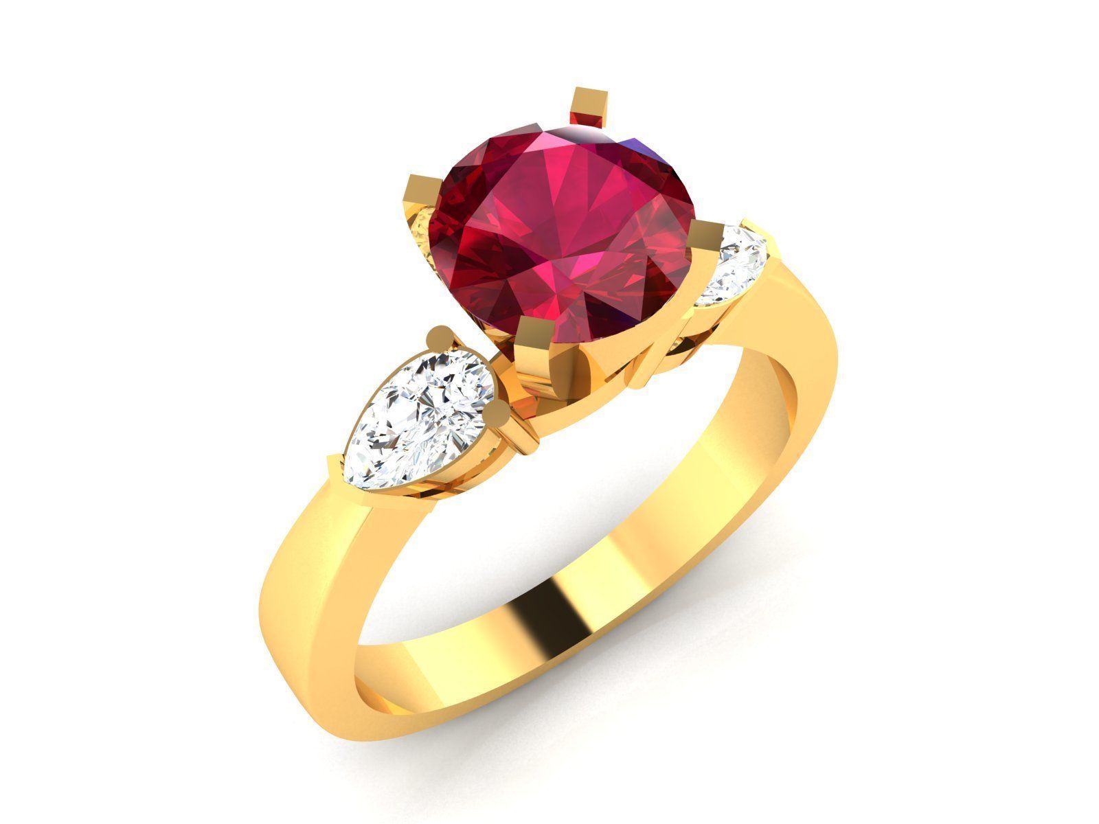 Solitaire Wedding Engagement Ring 3D print model_1