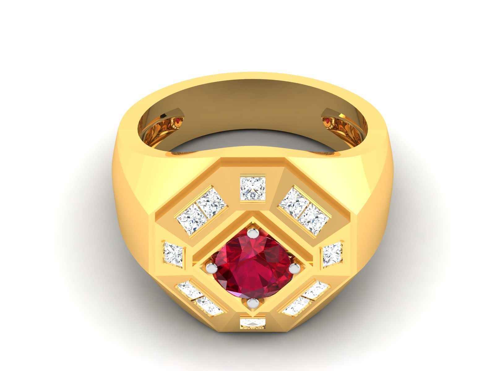 Solitaire Wedding Engagement Ring 3D print model_7