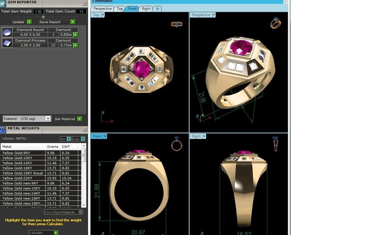 Solitaire Wedding Engagement Ring 3D print model_8