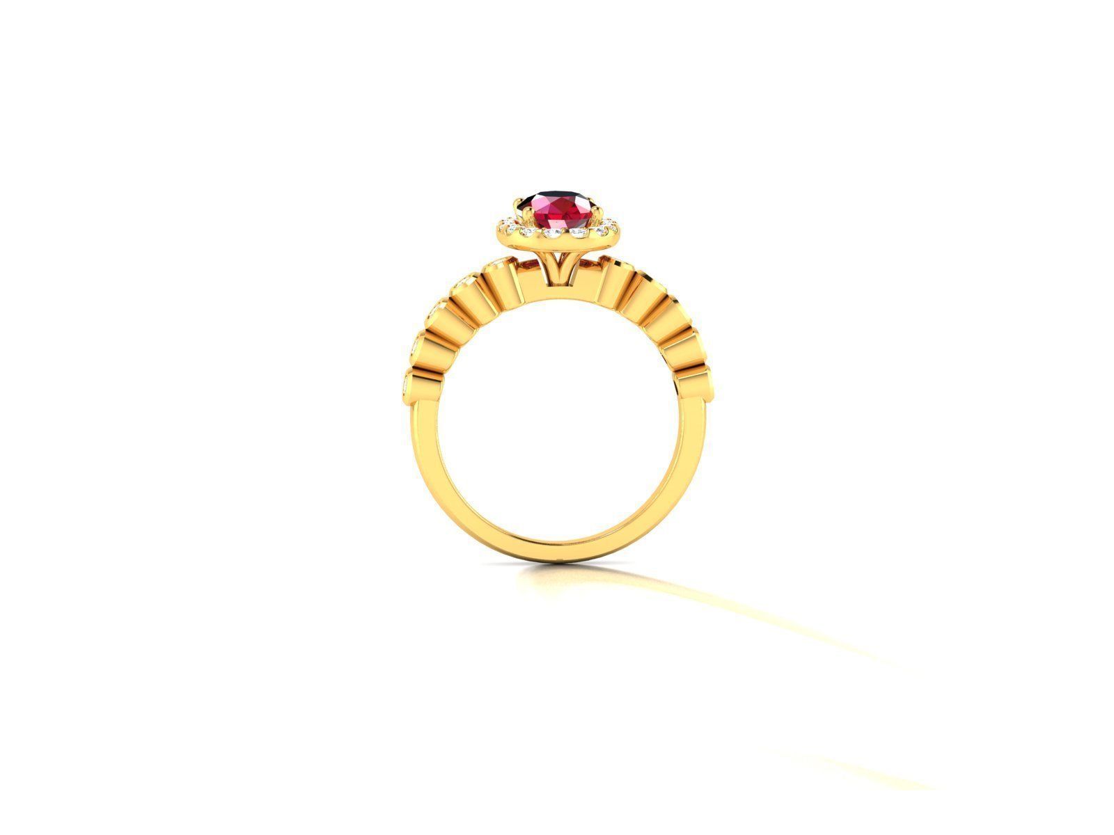 Solitaire Wedding Engagement Ring 3D print model_2