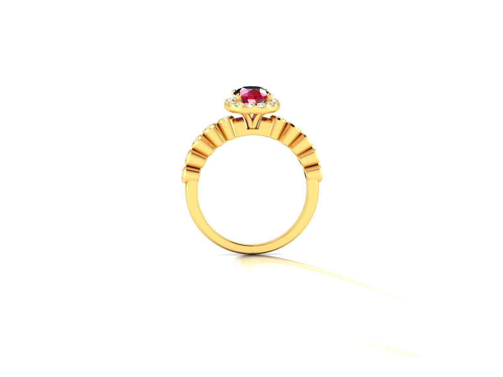 Solitaire Wedding Engagement Ring 3D print model_3