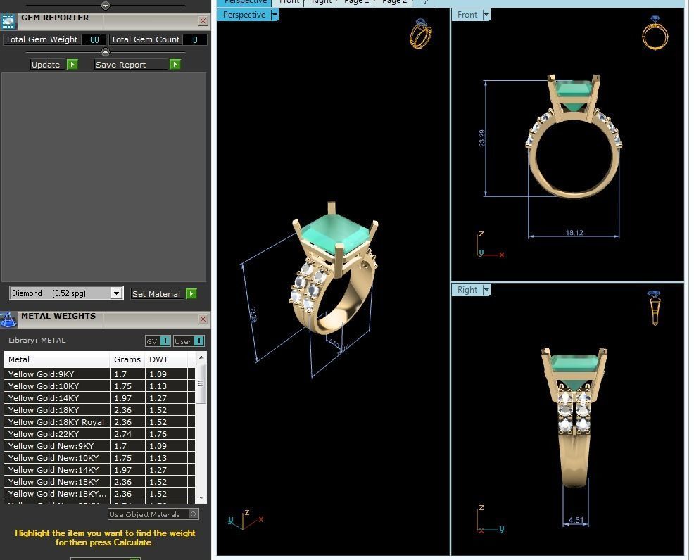 Solitaire Wedding Engagement Asscher Ring 3D print model_12