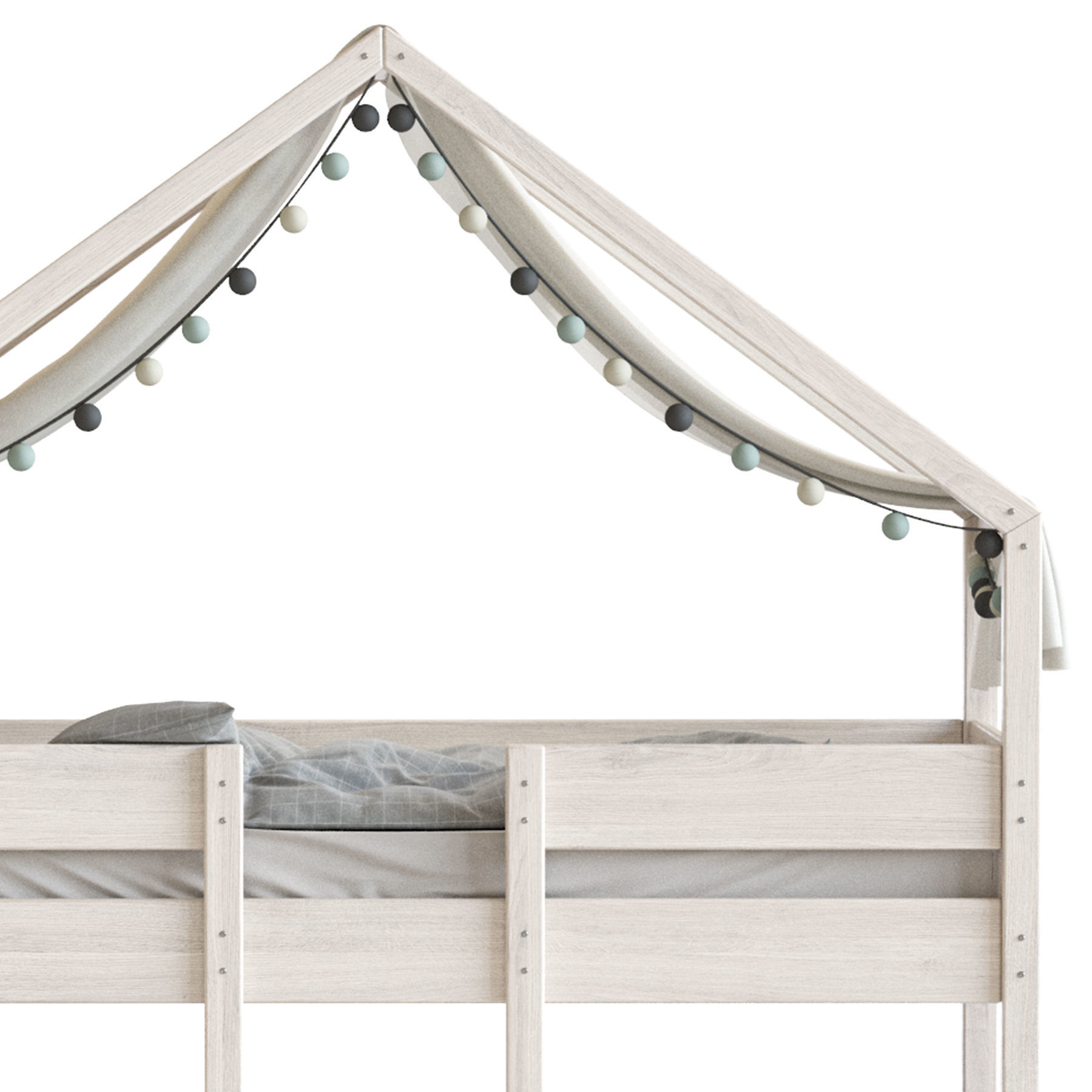 Sofie Bunk Bed House Cabin in White 3D model_6