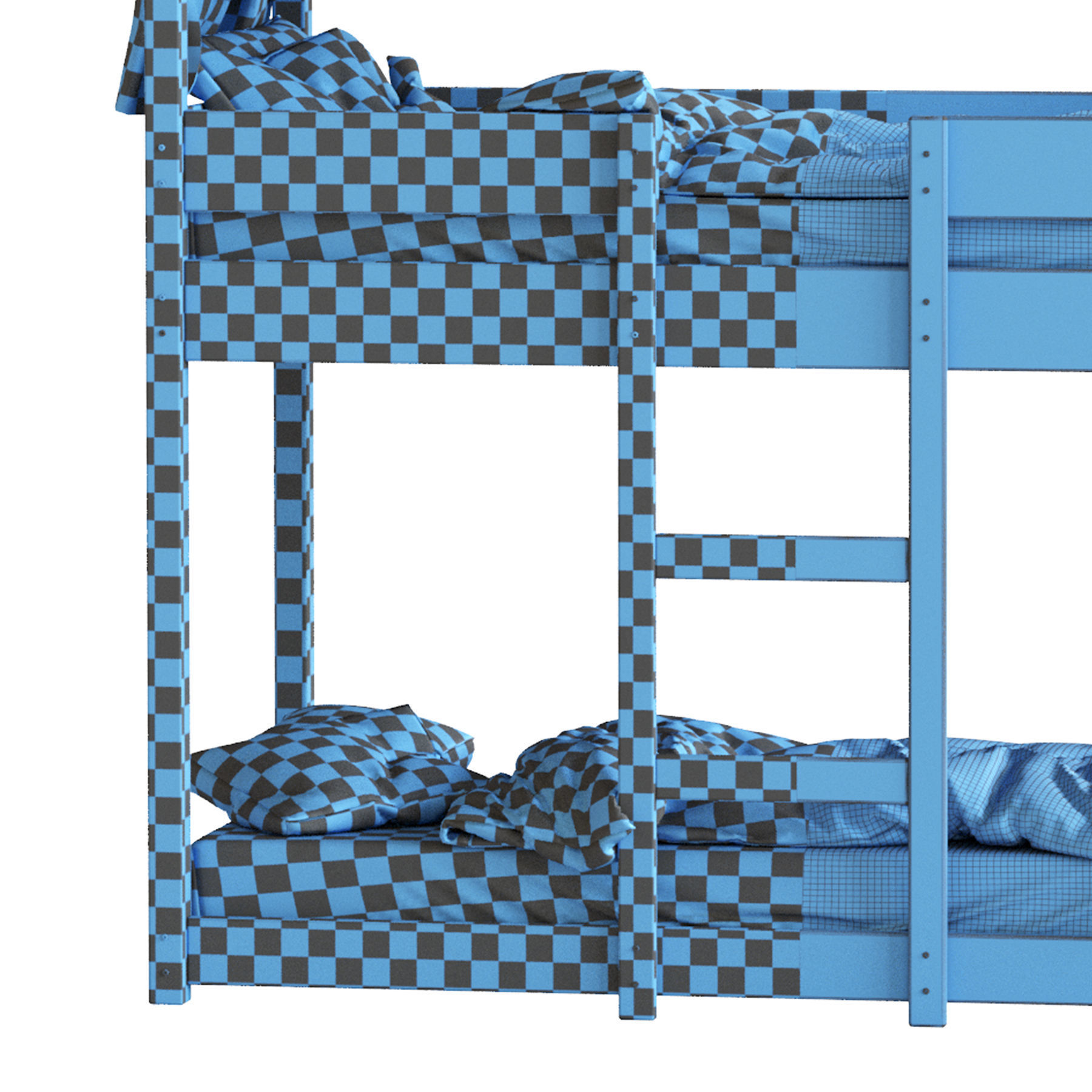 Sofie Bunk Bed House Cabin in White 3D model_7