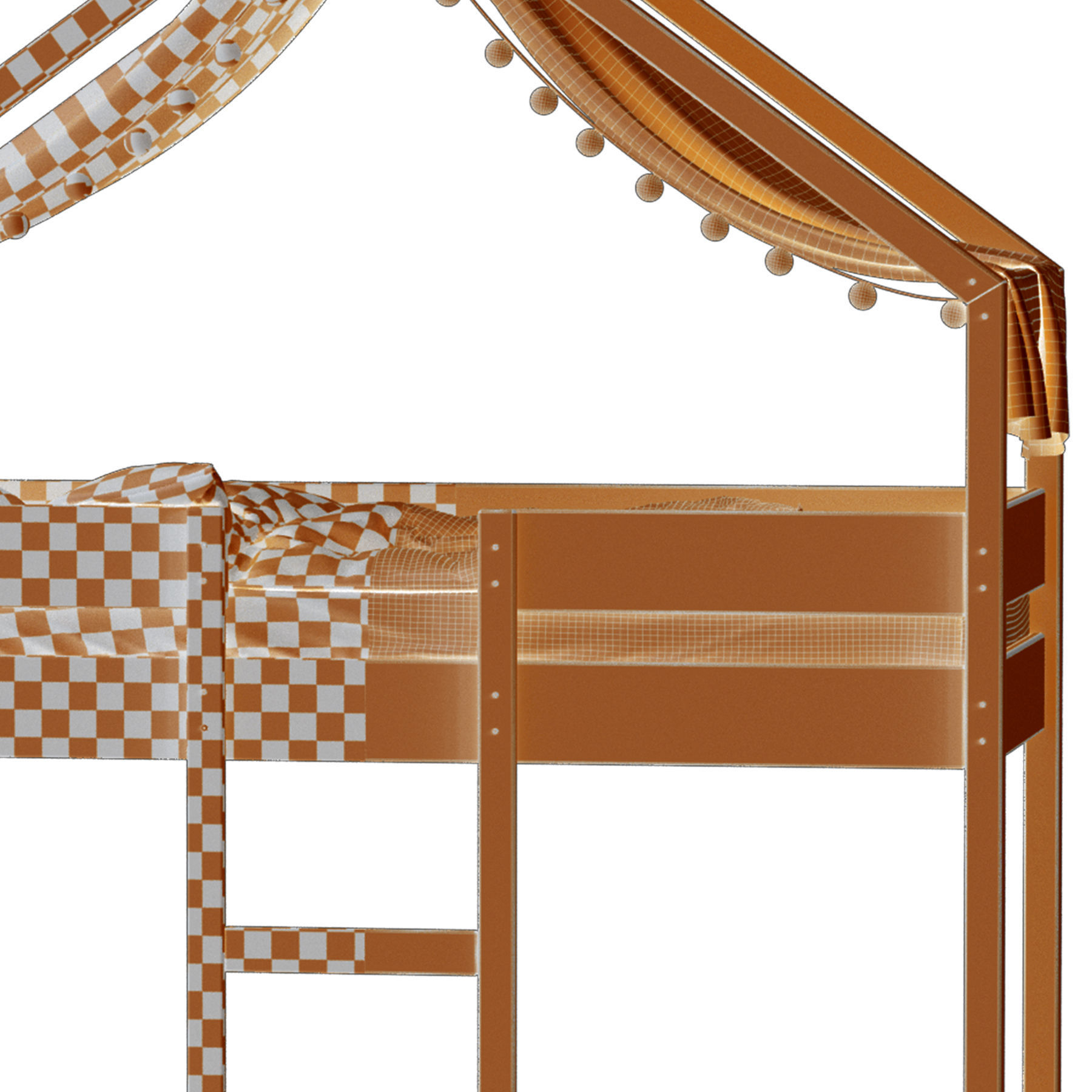 Sofie Bunk Bed House Cabin in White 3D model_8