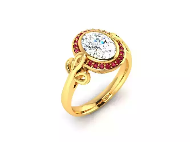Solitaire Wedding Oval Stone Ring