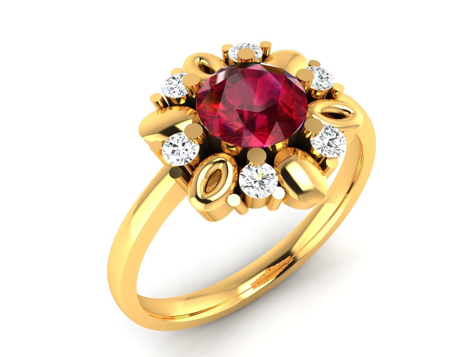 Solitaire Wedding Ring 3D print model_1