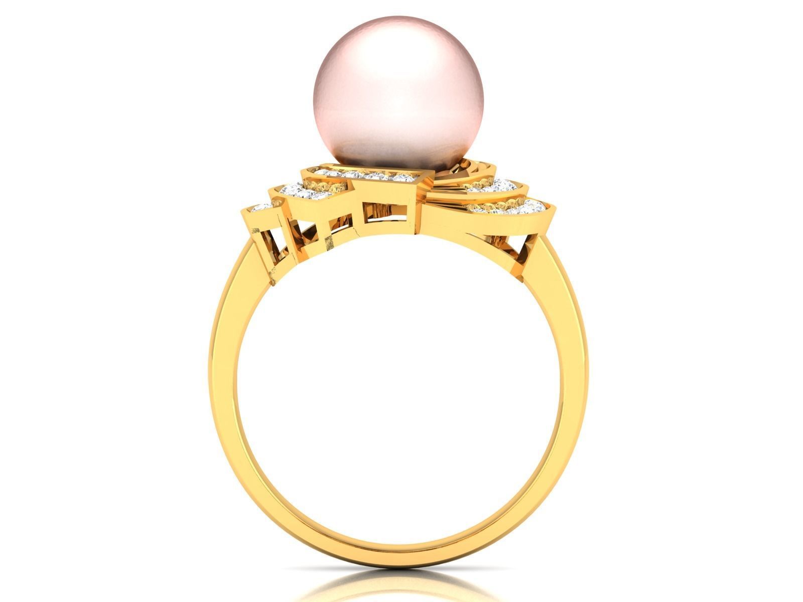Solitaire Wedding Opal Stone Ring 3D print model_9