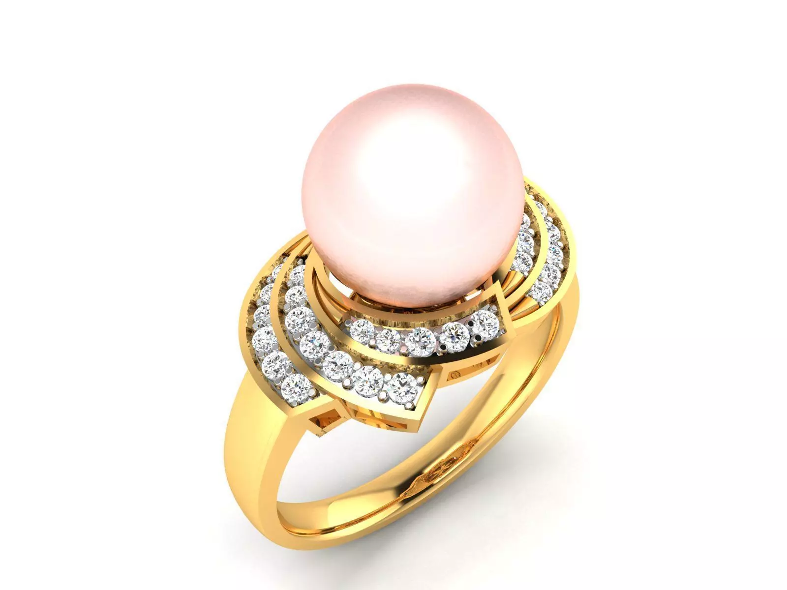 Solitaire Wedding Opal Stone Ring 3D print model_0