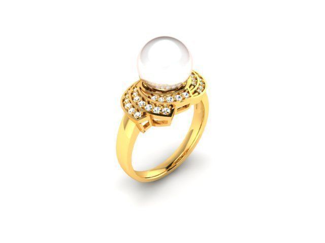Solitaire Wedding Opal Stone Ring 3D print model_1