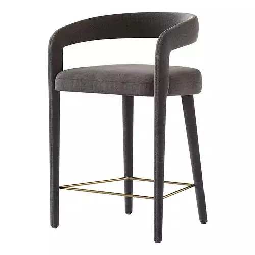 LISETTE WHITE COUNTER STOOL 3D model 5
