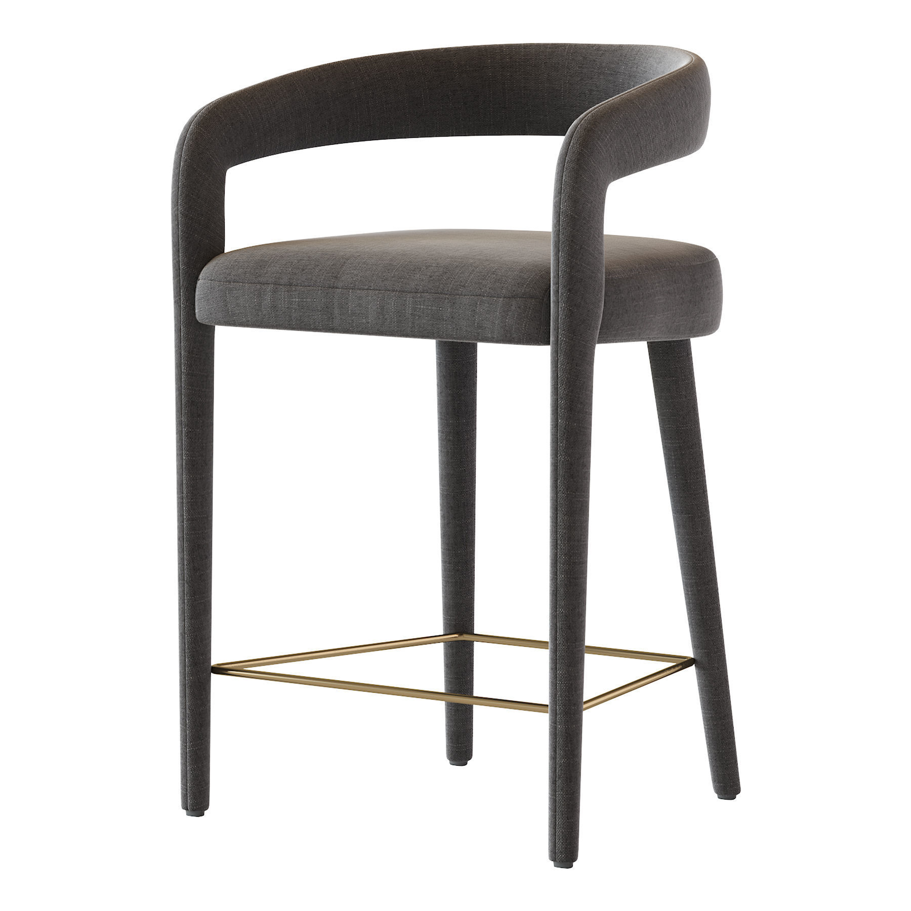 LISETTE WHITE COUNTER STOOL 3D model_4