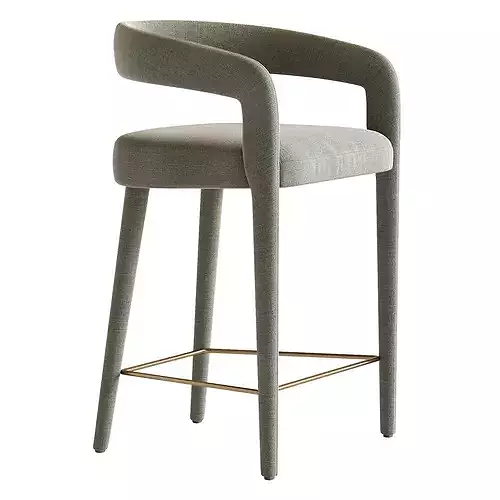 LISETTE WHITE COUNTER STOOL 3D model 3