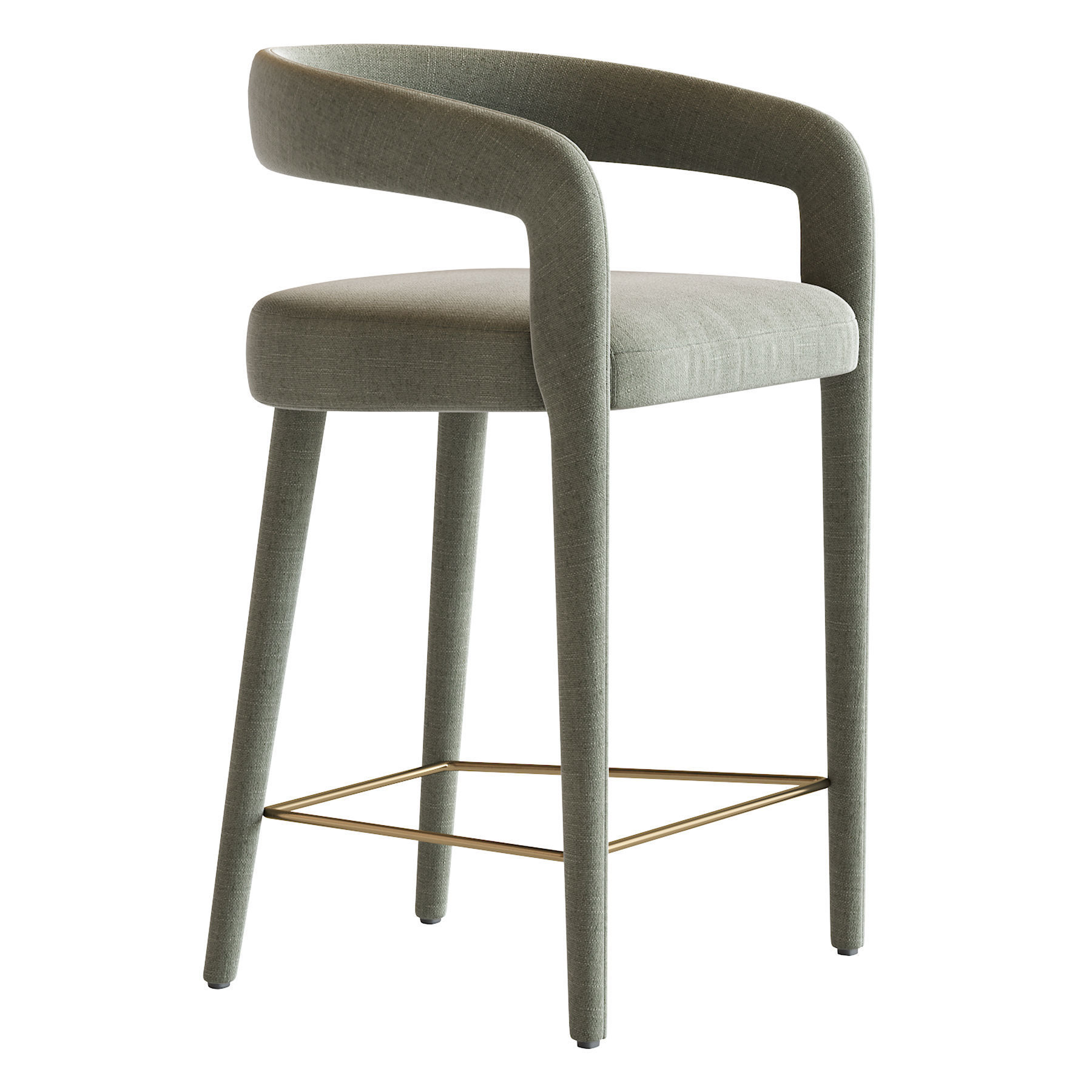 LISETTE WHITE COUNTER STOOL 3D model_2